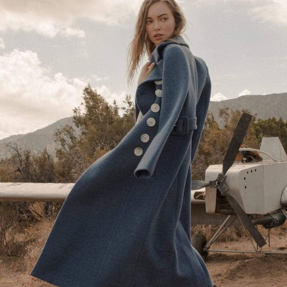 Jing Jacklyn blue belted jacket Size M 165/88A